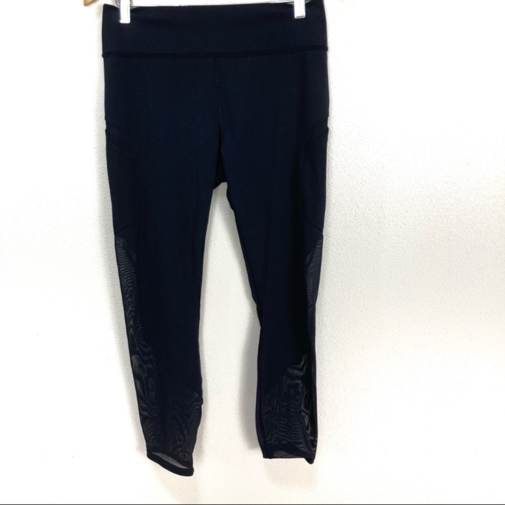 Lululemon Black Mesh High Rise Leggings‎ Women’s Sz 8